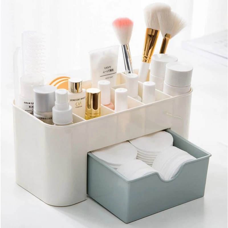 Пластиковый органайзер для макияжа косметический ящик хранения контейнер