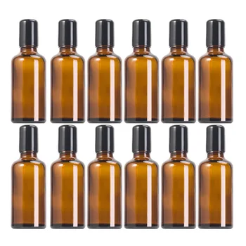 

12PCs Tan Glass Bottle Glass Roll-on Bottles Essential Oil Bottles Aromatherapy Cosmetics Elite Fluid Container 10ml/20ml/50ml