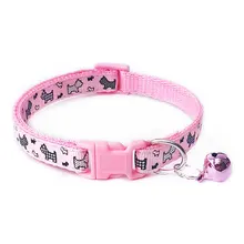 Colorful Pet Supplies Cat Collar Cat Necklace Adjustable Collar Bell Positioning Pet Collar Cartoon Print Polyester Neck Strap