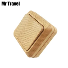 EU Standards Wall Switch Flame Retardant Panel Indicator Light Wood Grain Wall Mounted Push Button Switch,30% On Sale,16A,1 Gang