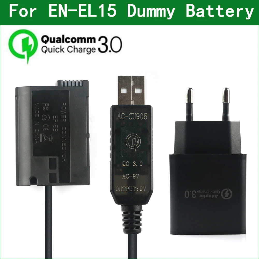 Зарядное устройство QC3.0 с USB на EN-EL15 EL15 EP-5B зарядное постоянного тока муляж внешний