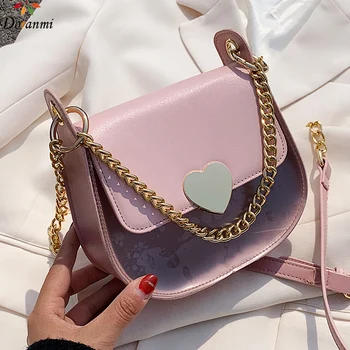 

DORANMI Heart Metal Flap Bags For Women 2020 Summer Chain Flap Female Transparent Shoulder Bag Crossbody Messenger Bag BG645