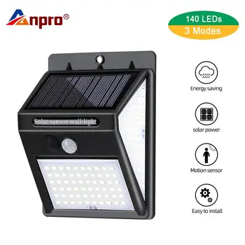 

140 LED Solar Light Outdoor Motion Sensor Wall Light Solar Power Wall Lamp Waterproof Garden Street Security Sunlight Lighting