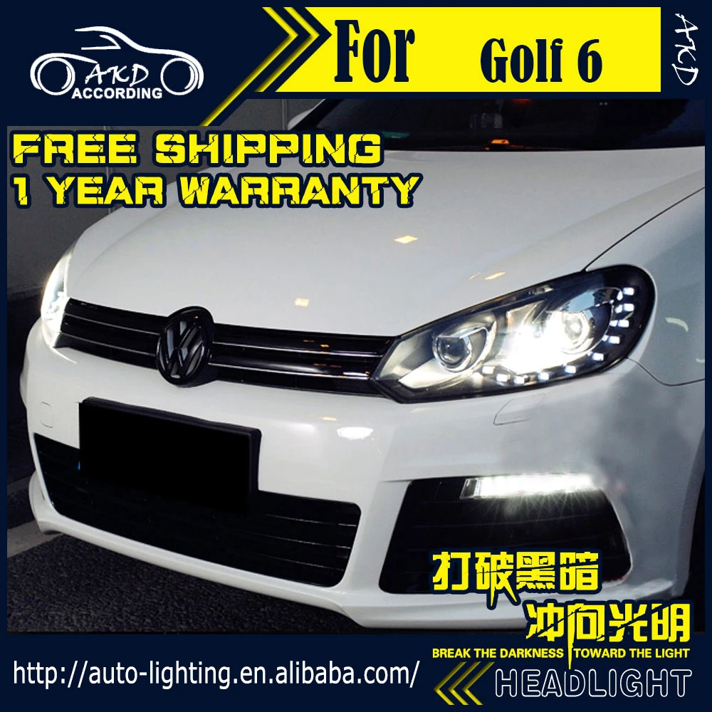 Dinkarville nationale vlag Grote waanidee Akd Auto Styling Koplamp Montage Voor Vw Golf 6 Koplampen Bi Xenon Led Koplamp  Golf6 R20 Led Drl Hid Front lamp Accessoires|headlight assembly|led drlcar  styling - AliExpress