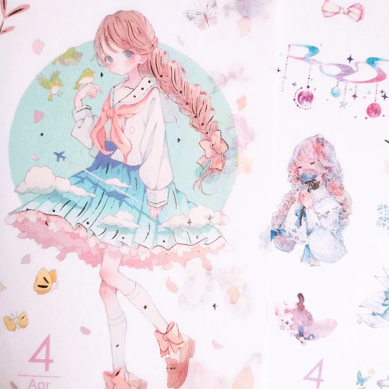 6 шт./упак. девушка Наклейка ПВХ Скрап ручной книжка Дневник наклейки kawaii с