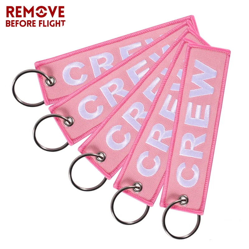 Fashion Jewelry Crew Keychain OEM Motorcycle Keychains llaveros Luggage Tag Embroidery Crew Key Ring Chain for Aviation Gifts (03)