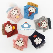 От 1 до 3 лет Детские Зимние перчатки для маленьких девочек и мальчиков с рисунком пчелы из мультфильма, теплые детские варежки, вязаные перчатки