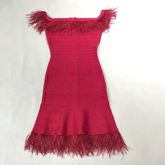 Новое Женское модное красное хаки черное Бандажное платье без бретелек Vestido знаменитости вечернее платье bodycon - Цвет: Красный
