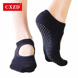 CXZD/женские носки для йоги, фитнес, Пилатес, хлопковые носки для балета, женские спортивные носки для фитнеса, Нескользящие, дышащие