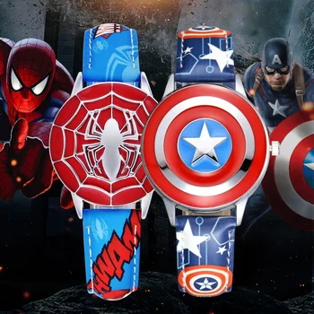

Marvel Avengers Assemble Fortitude Kids Watches Birthday Gift Brave Hero Dream Captain America Iron Spider Men Students Clocks