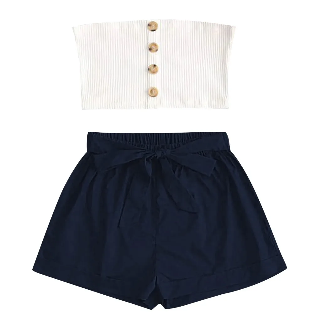 Женский спортивный костюм с пуговицами летний офисный из укороченного топа и