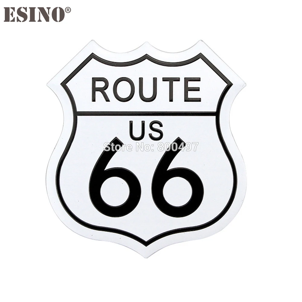 Автомобильный корпус US Route 66 Expressway Sign 3D металлический хромированный алюминий Сплав 3D эмблема значок наклейка, переводная картинка для машины Стайлинг авто аксессуар
