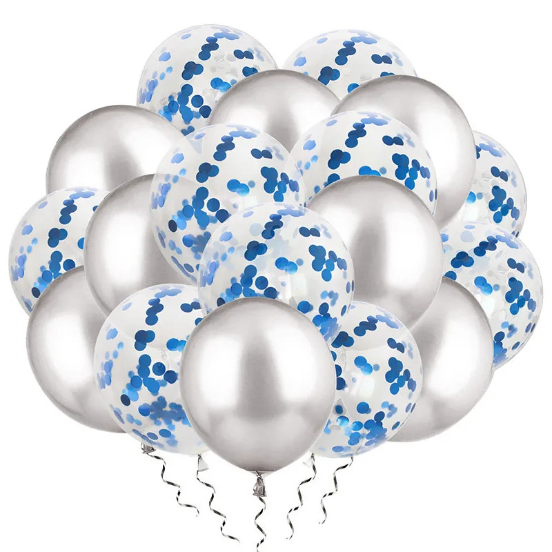 40pcs silver blue 37 шт. первый с днем рождения баннер воздушные шары с конфетти цвета розовое золото My 1st 1 One Year вечерние украшения Дети взрослый ребенок мальчик девочка звезда - Цвет: 40pcs silver blue