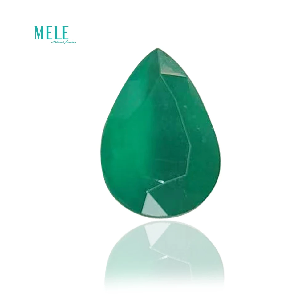 

Natural Emerald 2.86ct Pyriform 8.2*11.8*5.5mm High-end Custom Ring Pendant Mosaic Stone
