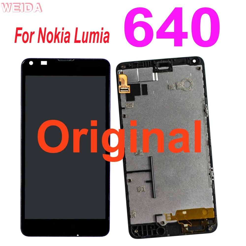 Display Originale Da 5 "Per Nokia Lumia 640 Display Lcd Touch Screen Digitizer Assembly Con Cornice Per Strumenti Di Schermo Nokia Lumia 640