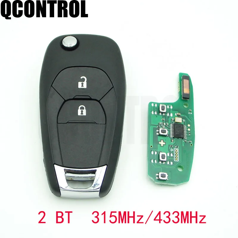 QCONTROL 2 кнопки модифицированный складной Флип дистанционный автомобильный смарт ключ-брелок 315 МГц или 433 МГц ID46 PCF7941 чип для Chevrolet Cruze Aveo