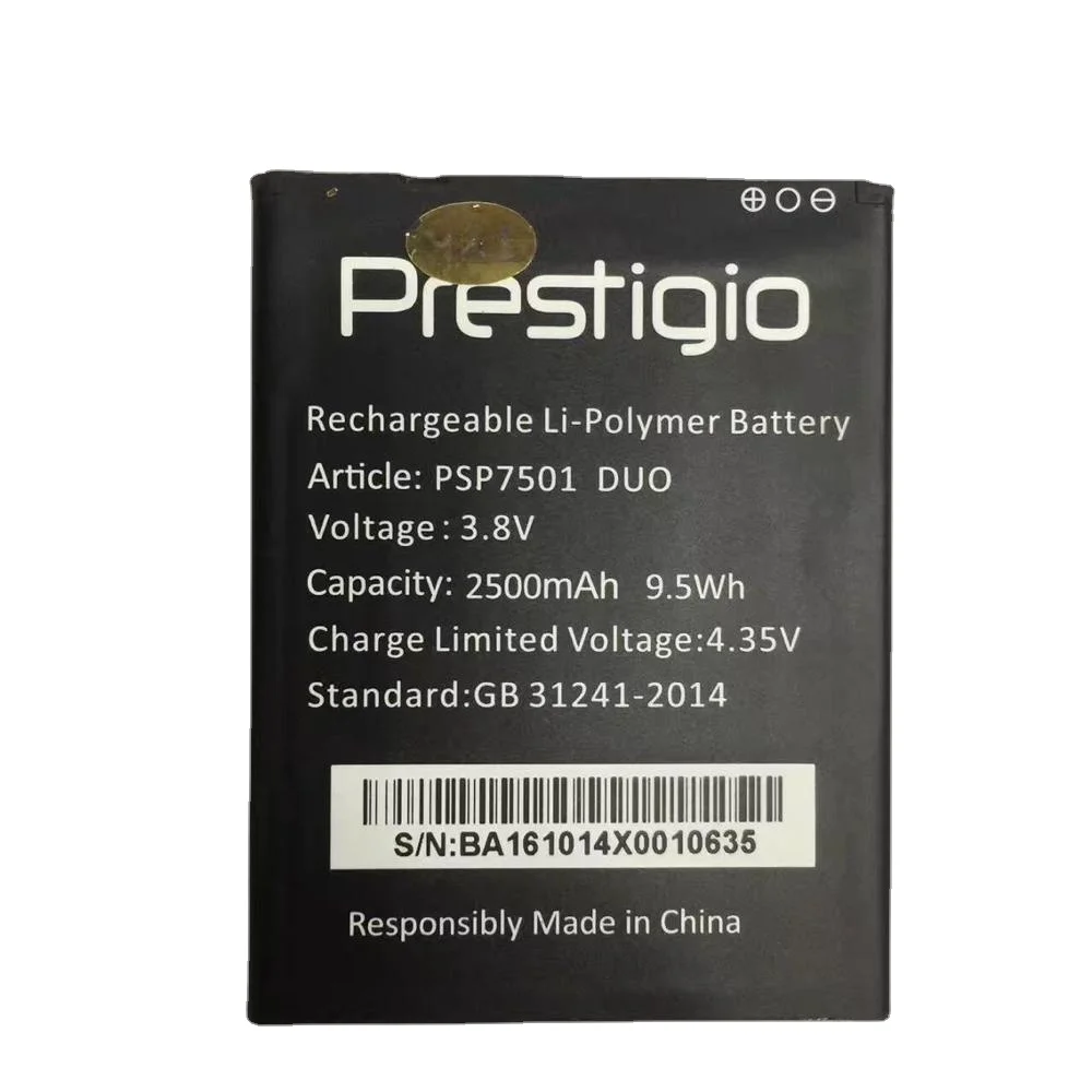 Новинка 100% оригинальный сменный аккумулятор 2500 мАч для смартфона Prestigio Psp7501Duo |