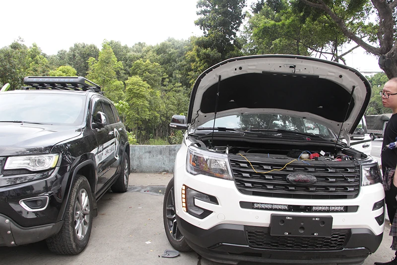 Автомобильный мигающий светодиодный DRL дневные ходовые огни для Ford Explorer с желтым сигналом поворота
