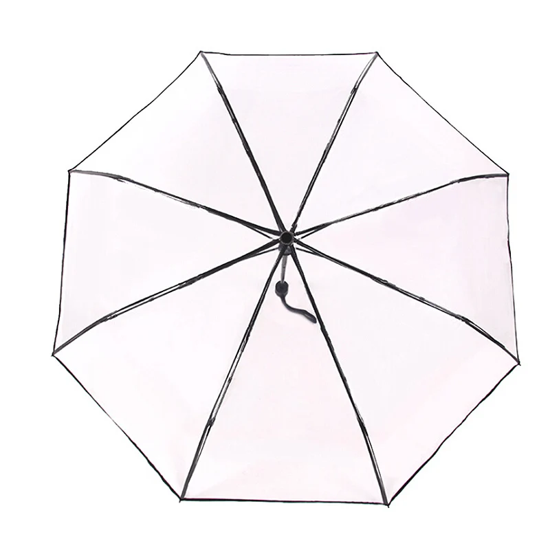 Автоматический прозрачный складной зонт от солнца, дождя, Автоматический ветрозащитный зонт, компактный Ветрозащитный зонтик