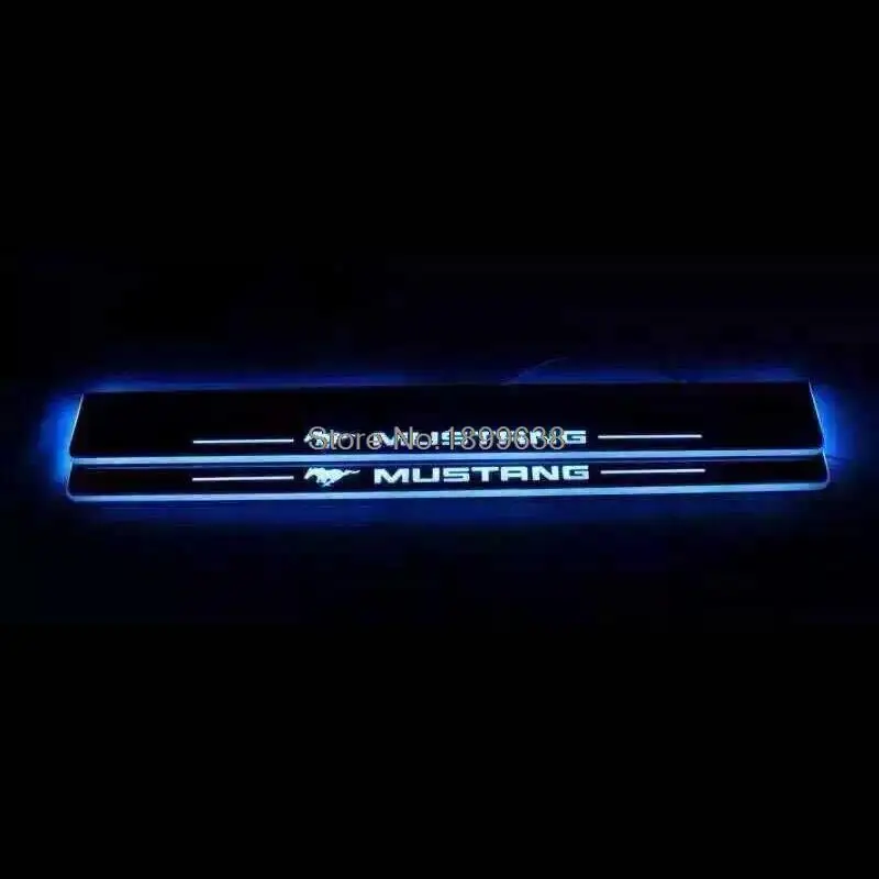 2 шт. отличный автомобильный стиль Led движущиеся двери потертости, автомобиль Добро пожаловать педаль, дверной порог пластина подсветка для ступеней для ford Mustang