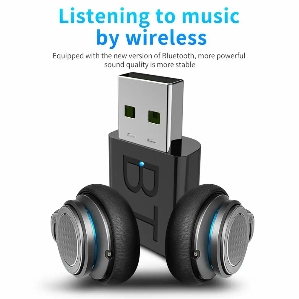 Bluetooth 5,0 приемник адаптер 2-В-1 Диск-free подключи и играй Bluetooth адаптер ключ для ПК, ноутбука, настольного компьютера