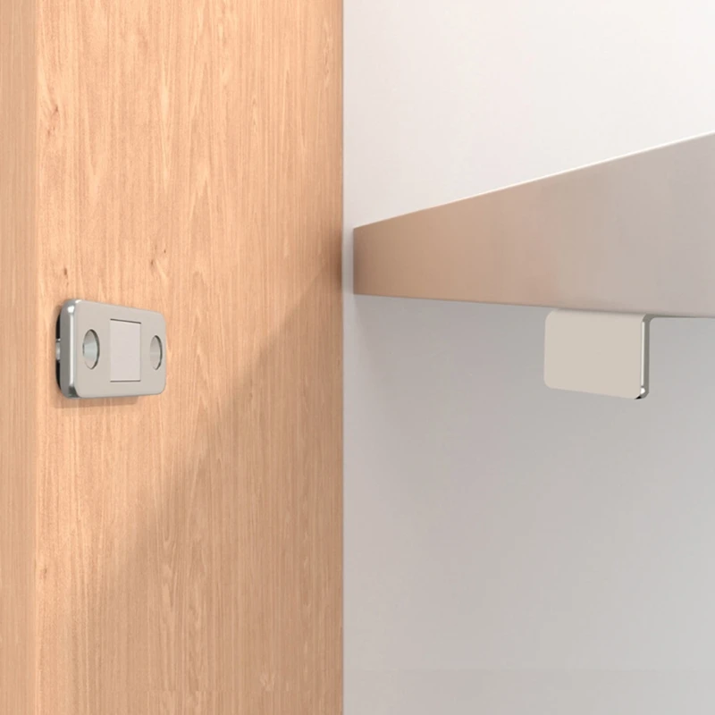L-shaped Invisible Magnetic Door Catch Drawer Magnet Catch for Close Sliding Door Cabinet Cupboard with Mounting Screws Adhesive magnetic cabinet catches door catches magnetic cabinet latches cabinet door latch