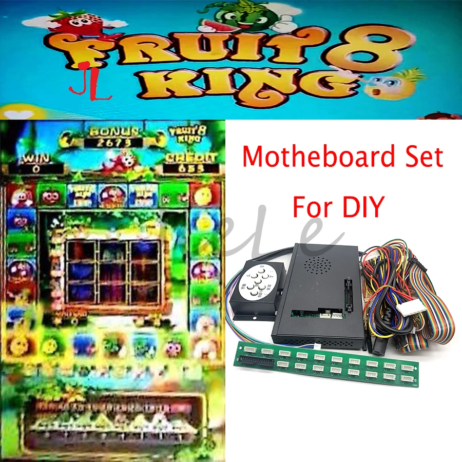 2021 New Fruit King 8 PCB Motherboard with Wires Cable Keyboad Fruitking 4  for Arcade Casino Slot Mario Game Machine DIY Kit