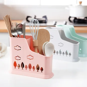 

KitchenAce 1pc Plastic Kitchen Cutlery Draining Rack Kitchen Chopstics Spoon Forks Storage & Organize Accessories Cultery Shelf
