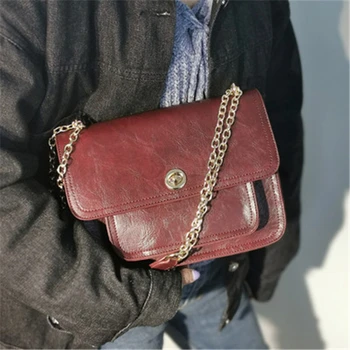 

Torebki Damskie Luxury Leather Handbags Chain Shoulder Bag Vintage Square Bag Womens Messenger Crossbody Bags Bolsa de hombro