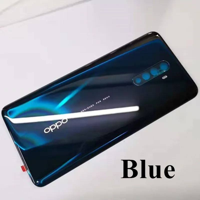 Чехол для OPPO Reno ACE, задняя крышка, стеклянная крышка, чехол для батареи с логотипом, замена MIXUEWEIQI - Цвет: Blue