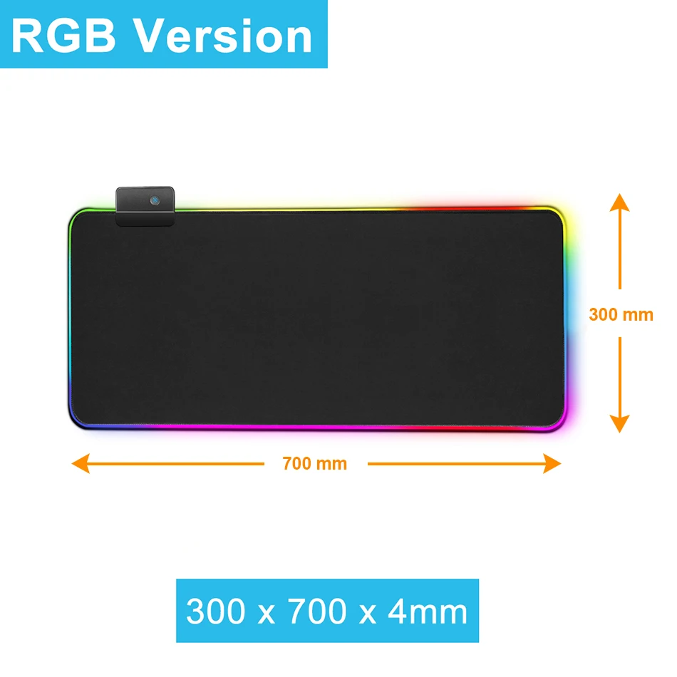 RGB коврик для мыши большой игровой коврик для мыши геймерский светодиодный компьютерный коврик для мыши большой коврик для мыши с подсветкой для клавиатуры Настольный коврик Mause ковер - Цвет: RGB 300 x 700 x 4 mm