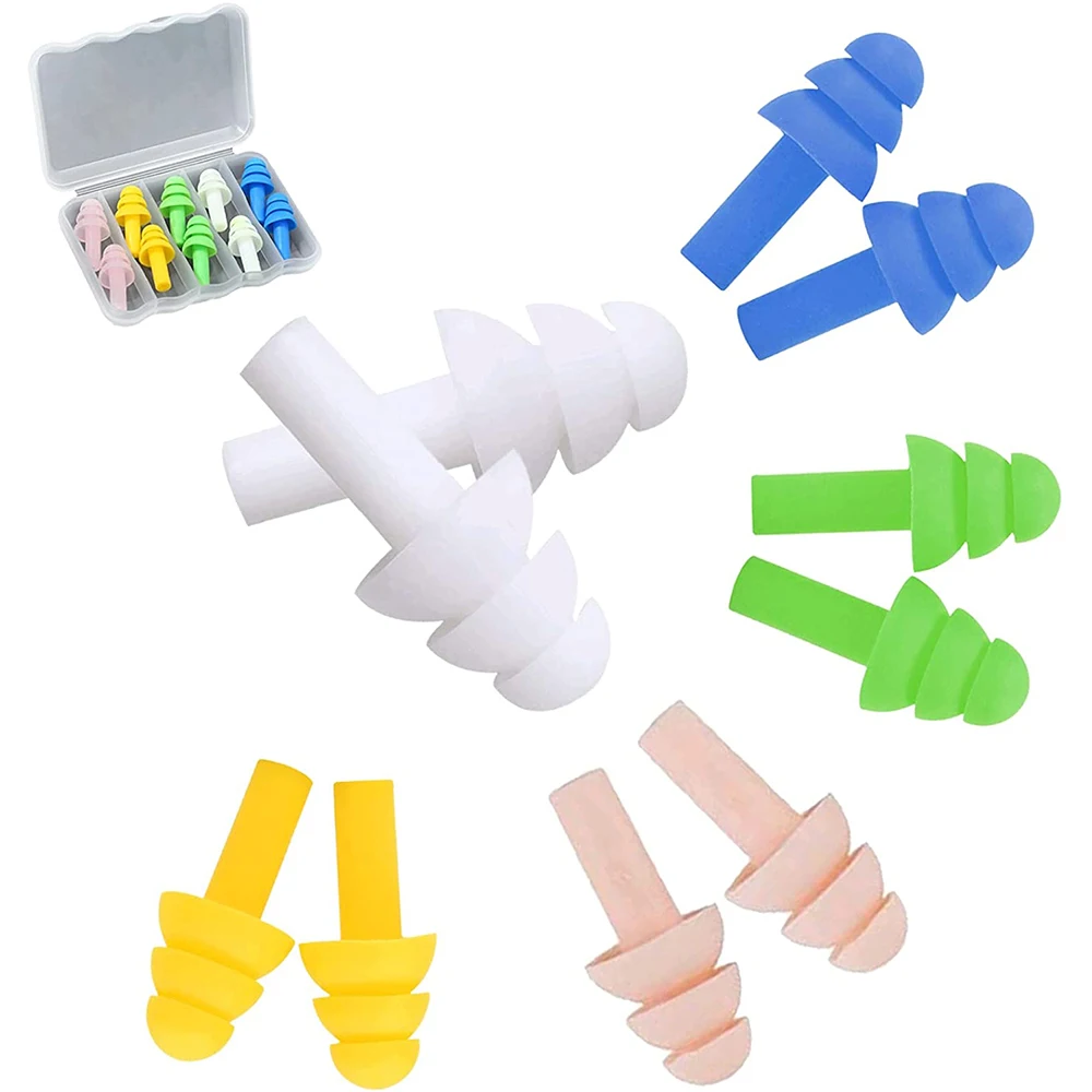 

5Pairs/Set Colorful Silicone Earplug Waterproof Noise Ear Plugs Comfort Sleep Ear Plugs Reusable Protective For Sleep Accessory