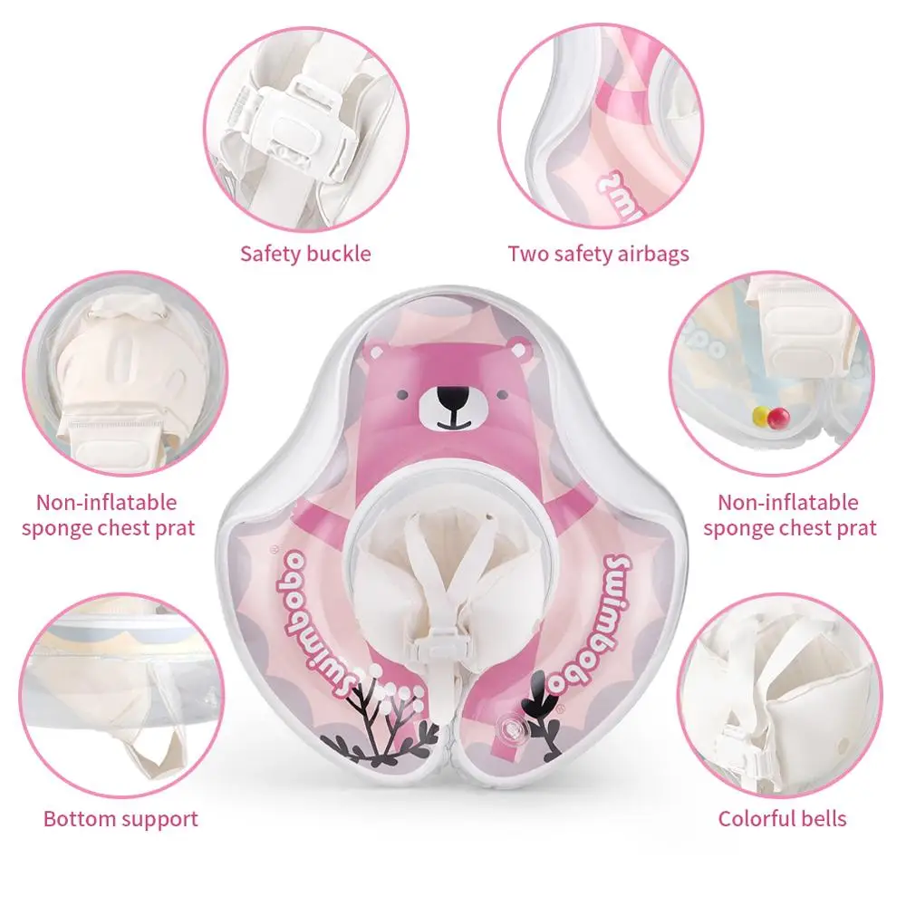 Baby Swimming Float Inflatable Infant Pink Floating Ring Kids Swim Pool Accessories Circle Bathing Summer Toys Toddler Rings 3