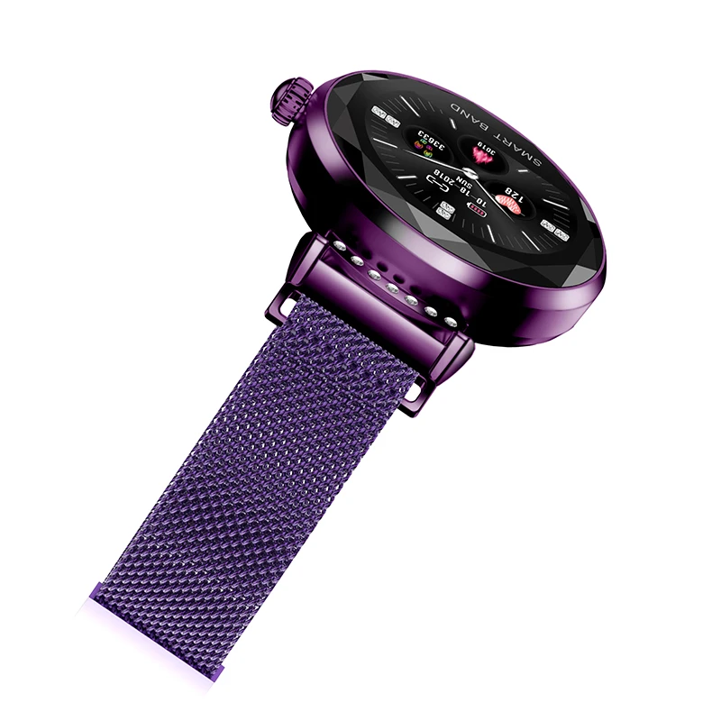 Новейшая мода H2 Smartwatch для женщин 3D алмазное стекло Пульс кровяное давление монитор сна лучший подарок браслет для смарт-часов