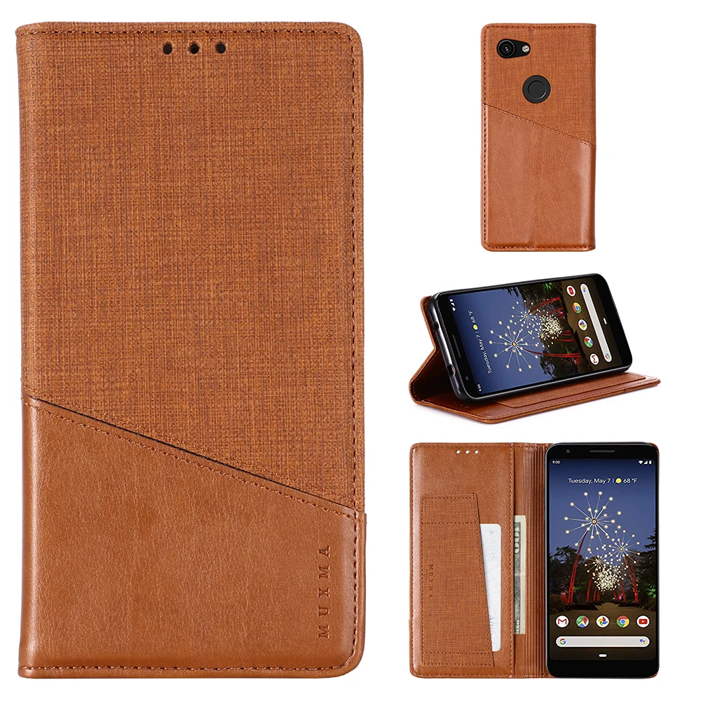 Brown Чехол-книжка для Google Pixel 3XL, 3a, XL, роскошный чехол-кошелек из искусственной кожи с подставкой для телефона, чехол для Google Pixel 3, 3A, бизнес-Чехол - Цвет: Brown