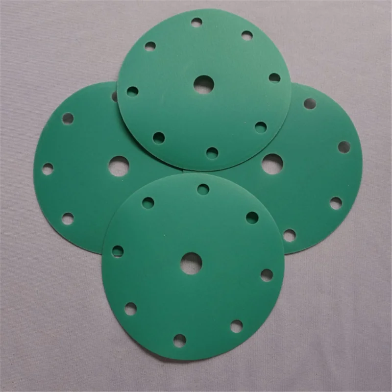 9 Holes POLIWELL 10PCS 6 Inch Wet Dry Sanding Discs 9/15/17 Hole 60-800 Grit Hook&Loop PET Film Green Sandpaper for Festool Sanding Pad - Цвет: 9 Holes