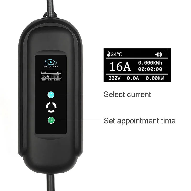 Кабель зарядного устройства для электромобиля с таймером тип 1 J1772 2 IEC62196| |