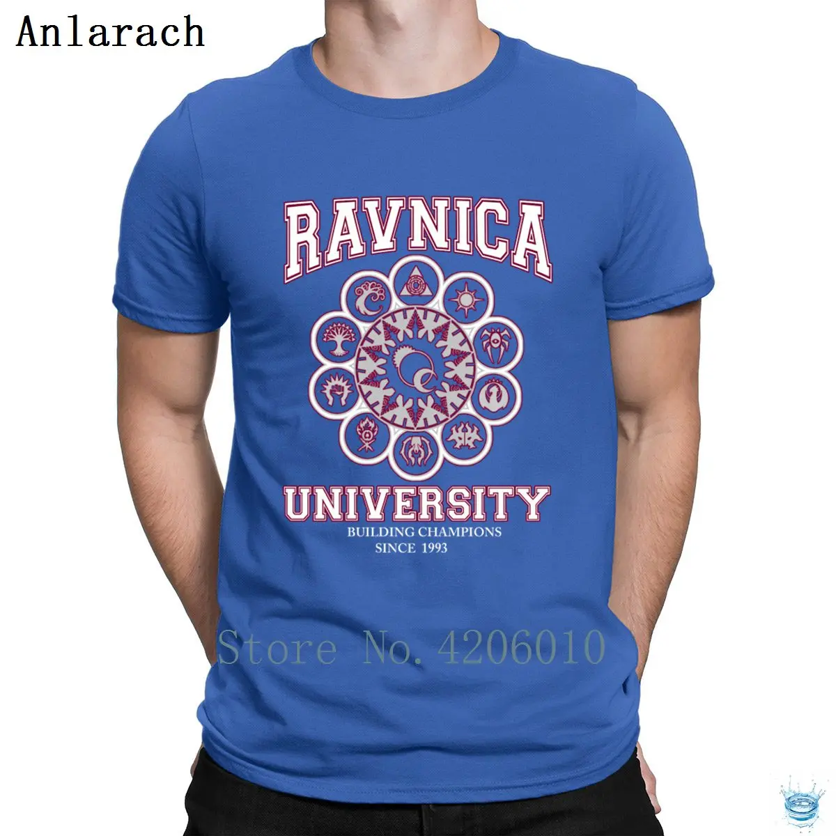 Университетские футболки Ravnica, известный Летний стиль, веселая Базовая футболка для мужчин, хлопок, футболка с надписью Anlarach Personality