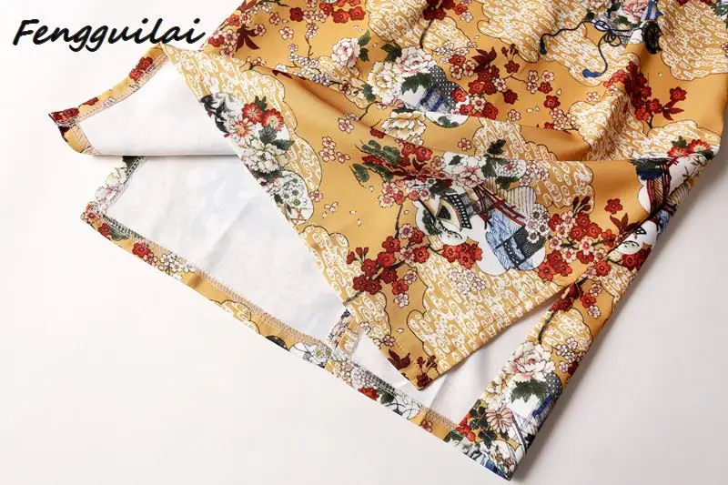 Винтаж китайский Стиль мини желтый Cheongsam Для женщин с жемчугом и атласной лентой, Qipao летние пикантные вечерние платье Mujer Vestidos плюс Размеры S-3X