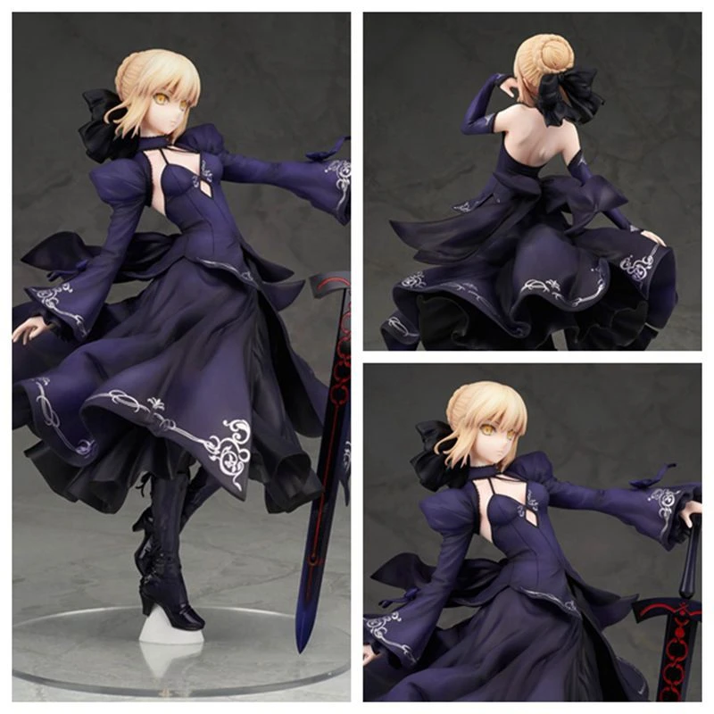Аниме Fate Grand Order Saber Arturia Pendragon Alter Black Dress Ver. Привлекательная экшн фигурка из ПВХ