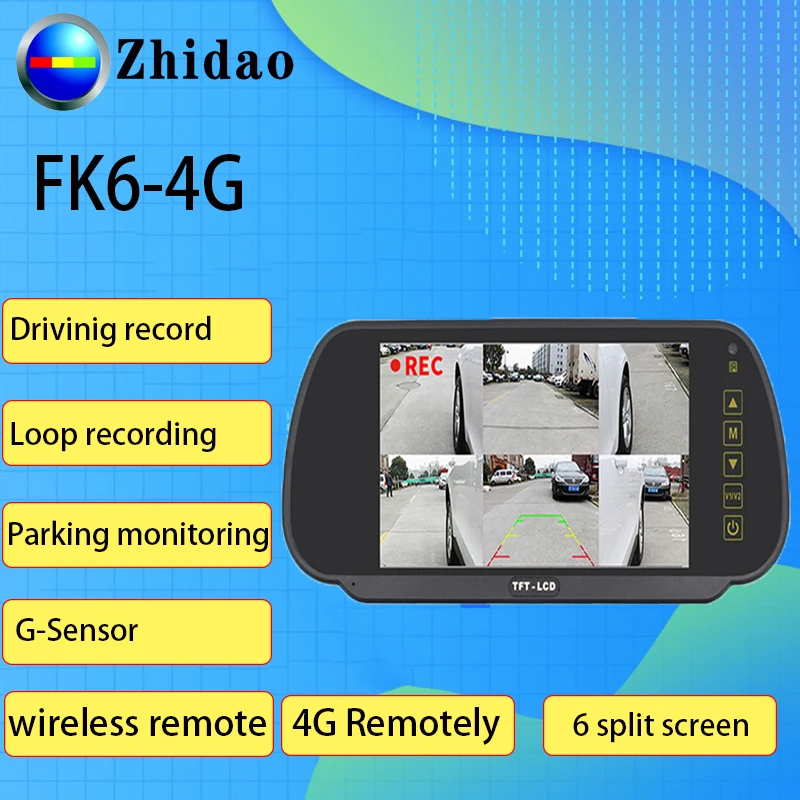 FK6-4G смарт-камера для автомобиля двойной объектив gps трекер заднего вида DVR 1080P видео рекордер Автомобильный видеорегистратор зеркало - Название цвета: rearview mirror