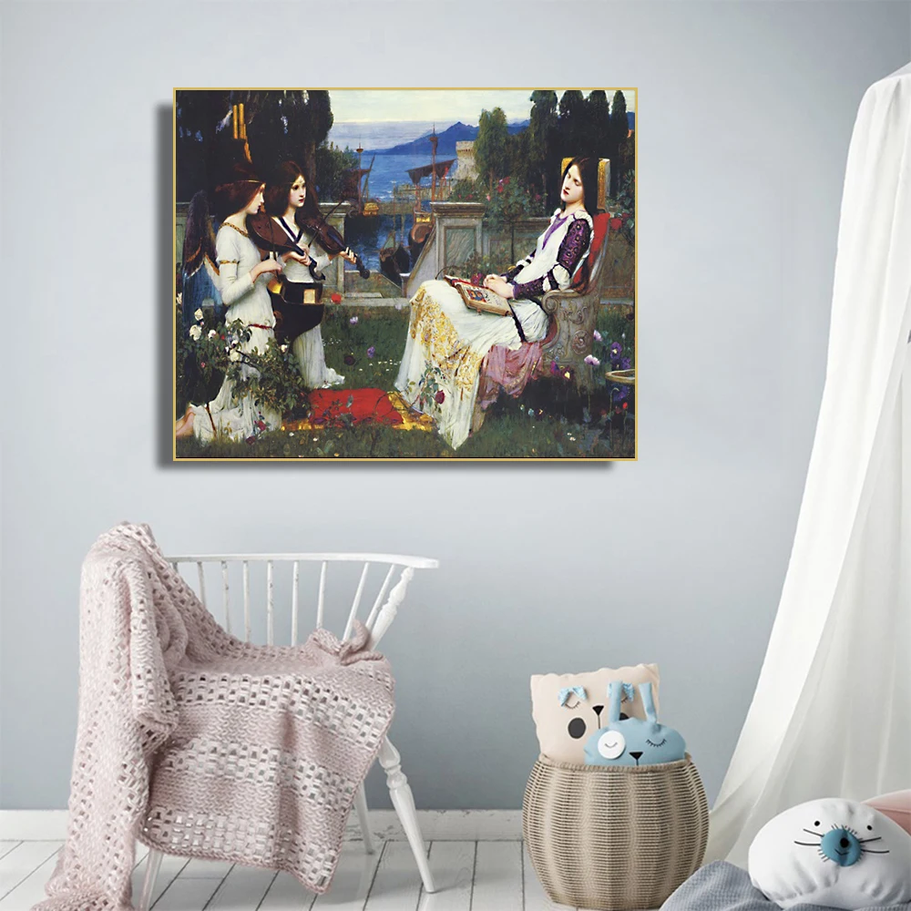 

Cassisy Canvas Art Oil PaintingSaint CeciliaJohn William Waterhouse Artwork Picture Art Poster Modern Home Office Decoration