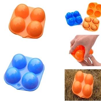 

4 Grids Plastic Eggs Storage Box Folding Box Portable Box Egg Storage Organizer Useful Food Container For Outdoor Picnic Camping