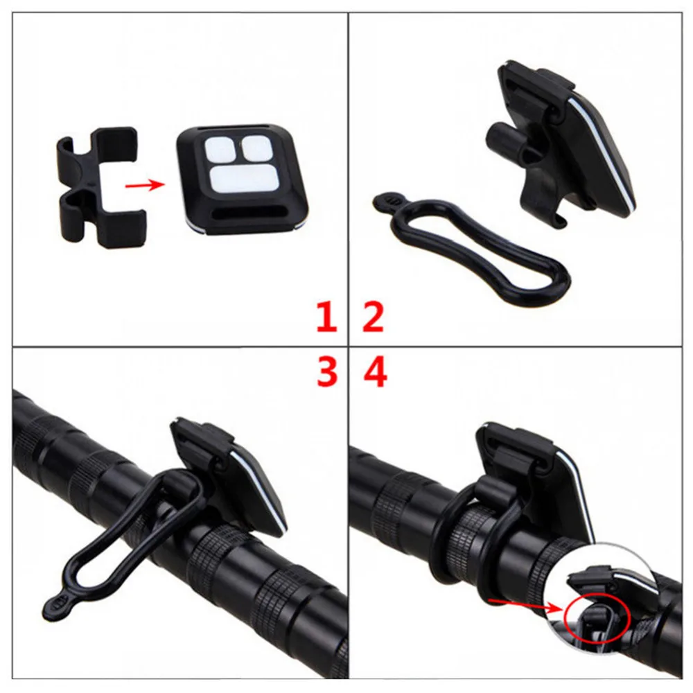 Durable waterproof bicycle turn signal wireless remote control mountain bike tail light flashing headlight
