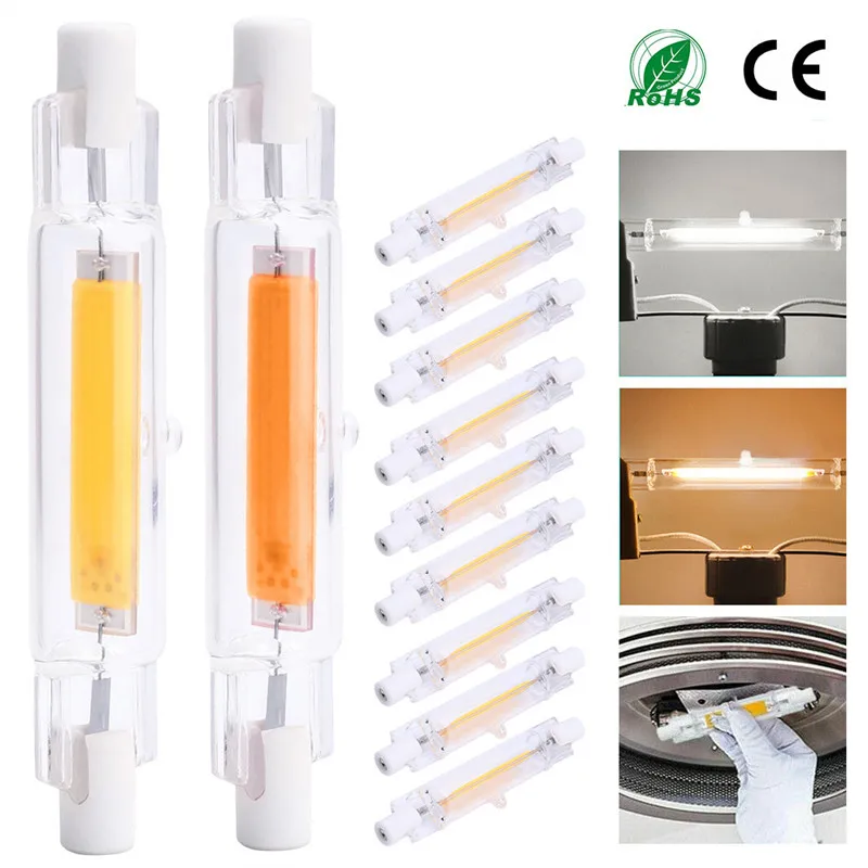 R7S LED Light 78mm 20W 118mm 40W Ceramic R7S Glass Tube Ampoule