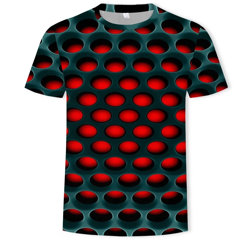 ZOGAA, хит, Мужская футболка с геометрическим 3D трехмерным рисунком, цифровая печать, топы, мужские футболки с коротким рукавом, облегающие футболки