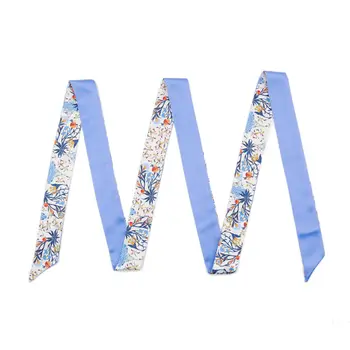 

63" Silk Feel Skinny Scarf Neck Skinny Headband Neck Scarves Hair Tie Narrow Hat Ribbon for Women