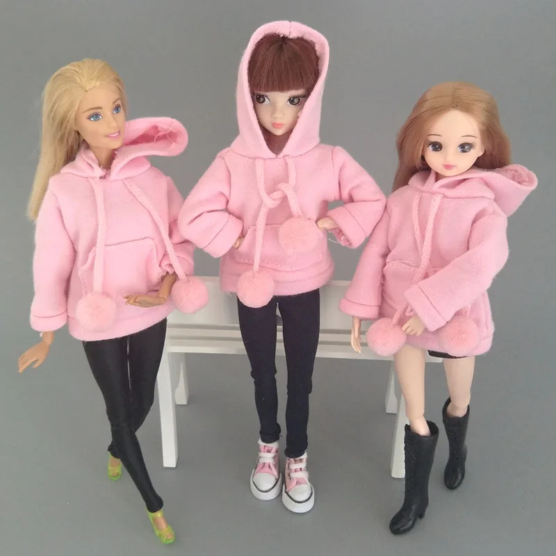 Розовый свитер пальто для куклы Барби Одежда для куклы Барби наряды кожаные штаны парусиновая обувь 1/6 аксессуары для кукол