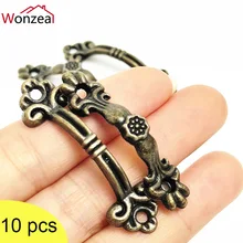 

10pcs Cabinet Handle Zinc Alloy Knob Tracery Bronze Tone Antique Pulls For Drawer Wooden Jewelry Box Furniture Hardware