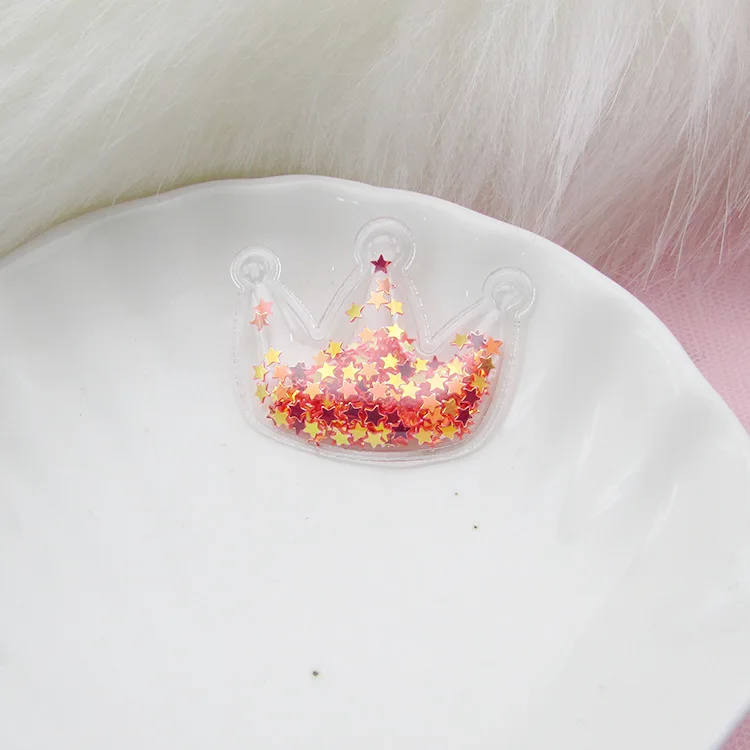 Crown Red 20 шт прозрачный блеск зыбучие пески Корона блестки ремесло декоративное DIY девушка ювелирное изделие в виде заколки ремесла материал милый орнамент патч - Цвет: Crown Red
